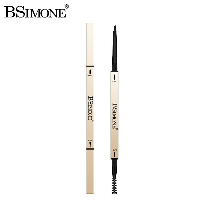 Natural Long-Lasting Waterproof Non-Fading Very Fine Three-Dimensional Not Easy To Smudge Double-Ended Small Gold Bar Eyebrow Pencil