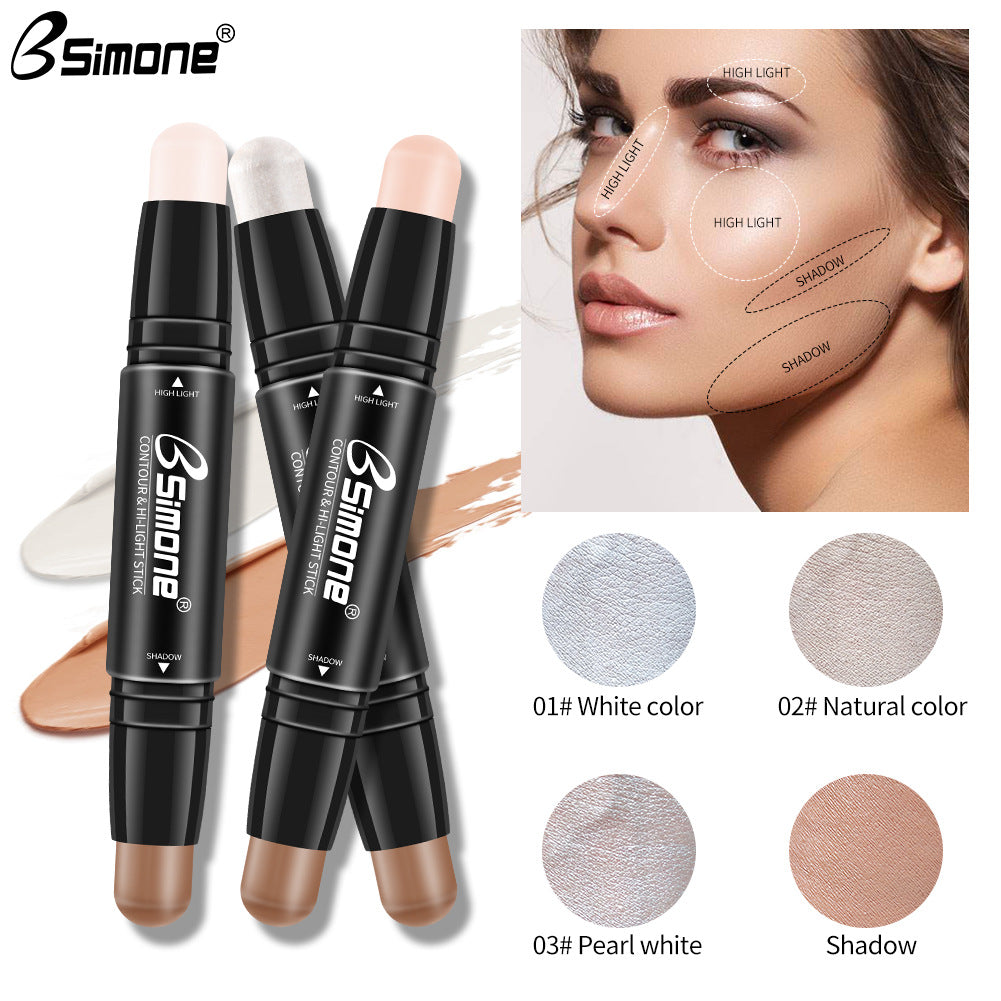 Double-Ended Highlighting Stick Concealer Nose-Shadow Highlighter To Fix Spots Side Shadow Highlighter Stick