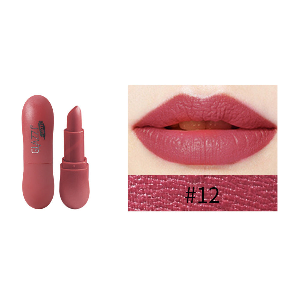 12 Color Rhombic Matte Lipstick Yeast Color Does Not Stick To The Cup And Does Not Fade