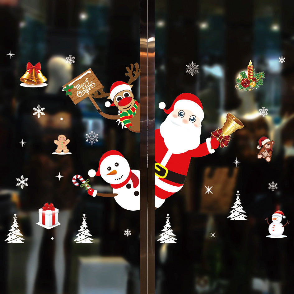 Christmas decorations window glass paste atmosphere Christmas static stickers Christmas decorations Christmas window stickers