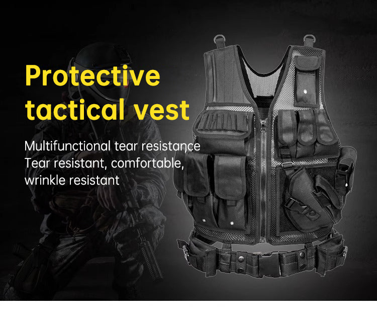 Wholesale Outdoor 6000D Nylon Multi-Pocket Gear Hunting Camouflage Breathable Training Equipment Tactical Grid Vest