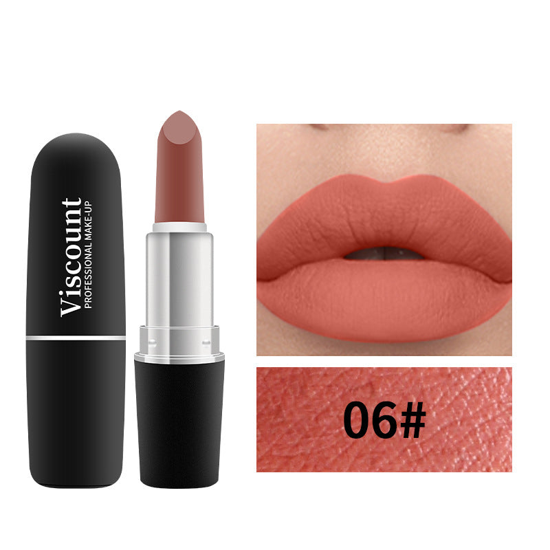 New Frosted Bullet Fog Matte White Lipstick Small Pepper 12 Color Moisturizing Lipstick