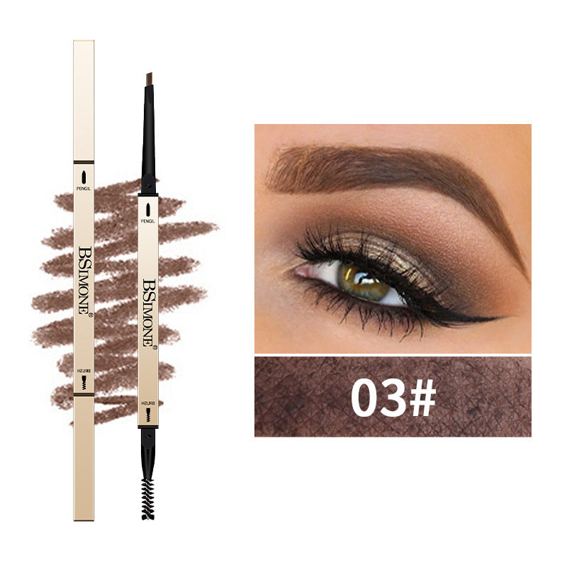 Natural Long-Lasting Waterproof Non-Fading Very Fine Three-Dimensional Not Easy To Smudge Double-Ended Small Gold Bar Eyebrow Pencil