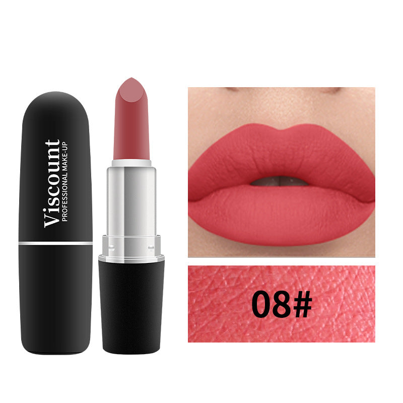 New Frosted Bullet Fog Matte White Lipstick Small Pepper 12 Color Moisturizing Lipstick