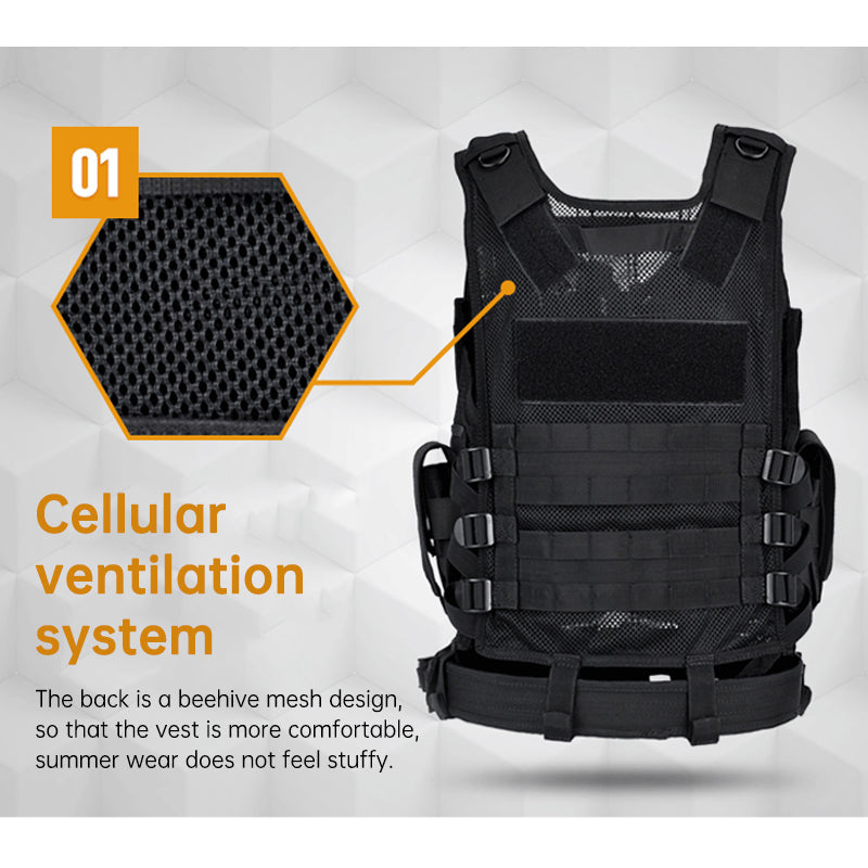 Wholesale Outdoor 6000D Nylon Multi-Pocket Gear Hunting Camouflage Breathable Training Equipment Tactical Grid Vest