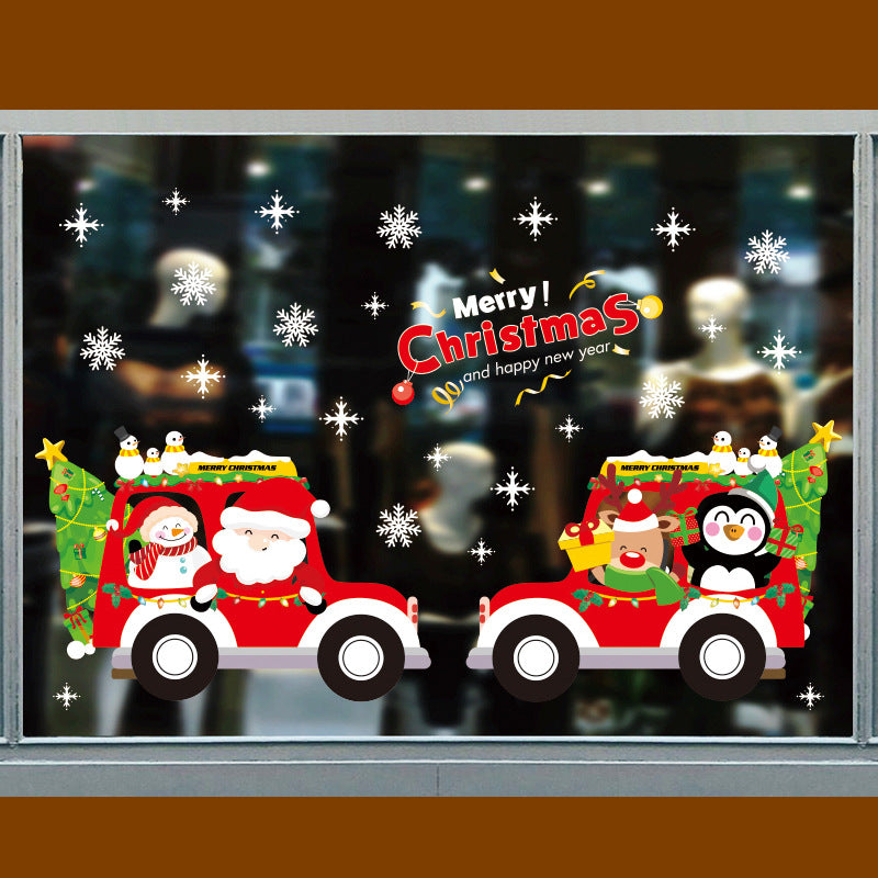 Christmas decorations window glass paste atmosphere Christmas static stickers Christmas decorations Christmas window stickers