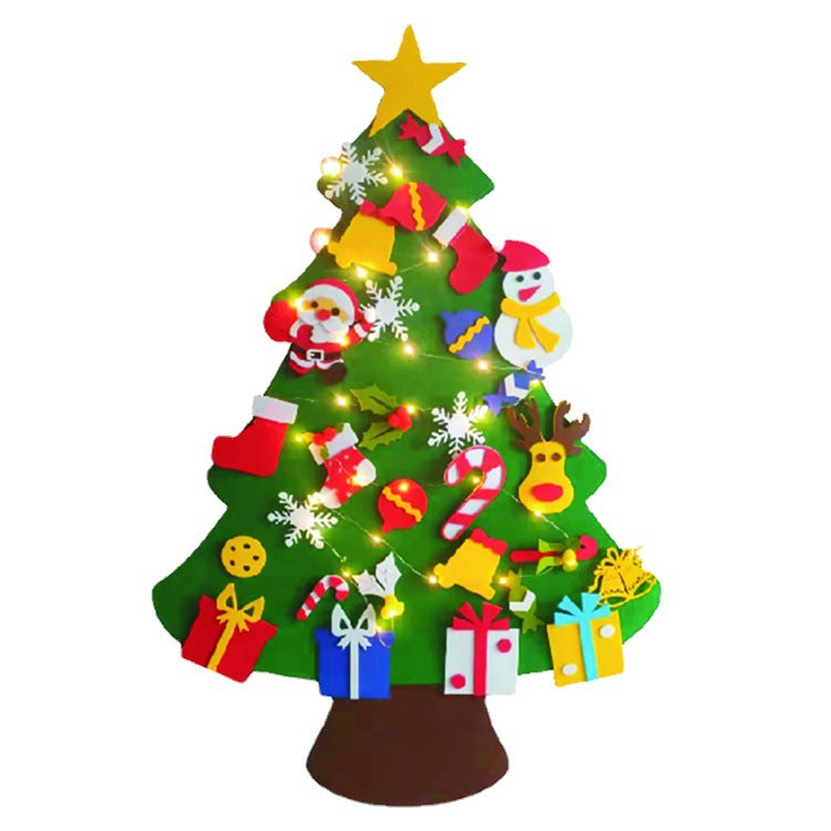 Felt Christmas Tree Kids DI Y Christmas Decoration Wall Stickers Handmade Toys Pendant