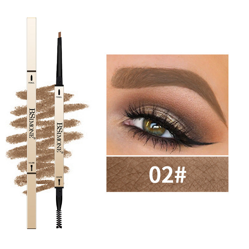 Natural Long-Lasting Waterproof Non-Fading Very Fine Three-Dimensional Not Easy To Smudge Double-Ended Small Gold Bar Eyebrow Pencil