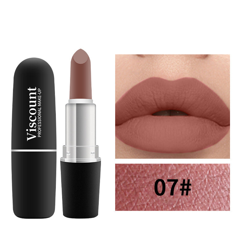 New Frosted Bullet Fog Matte White Lipstick Small Pepper 12 Color Moisturizing Lipstick