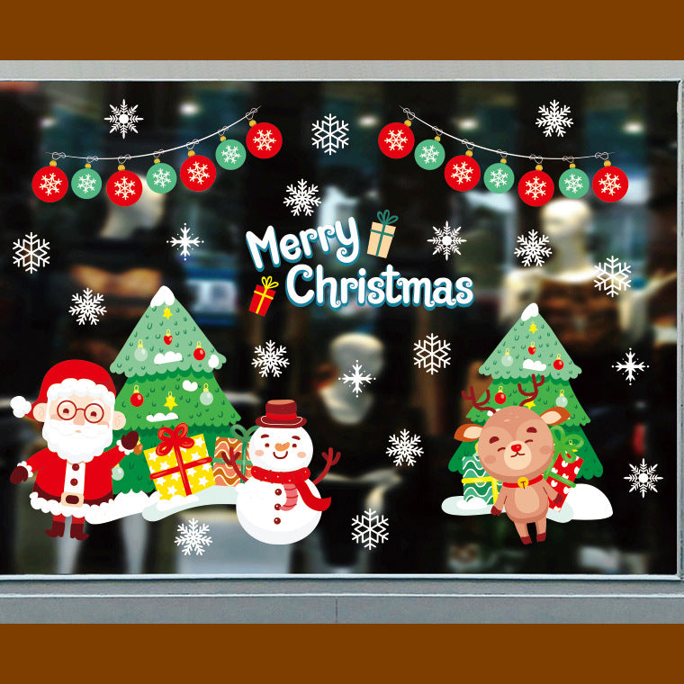 Christmas decorations window glass paste atmosphere Christmas static stickers Christmas decorations Christmas window stickers