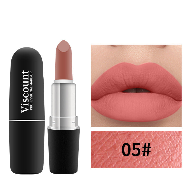 New Frosted Bullet Fog Matte White Lipstick Small Pepper 12 Color Moisturizing Lipstick