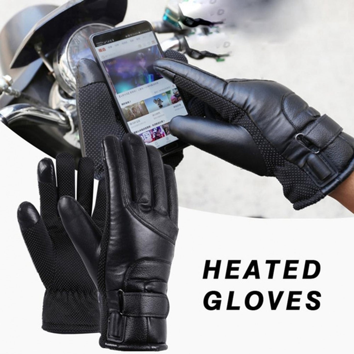 Winter Gloves Electric Heated Gloves Waterproof Windproof Cycling Warm Heating Screen USB Powered Heated Gloves